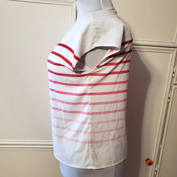 Calvin Klein Pink & White Striped Sleeveless Top - Picture 2 of 5